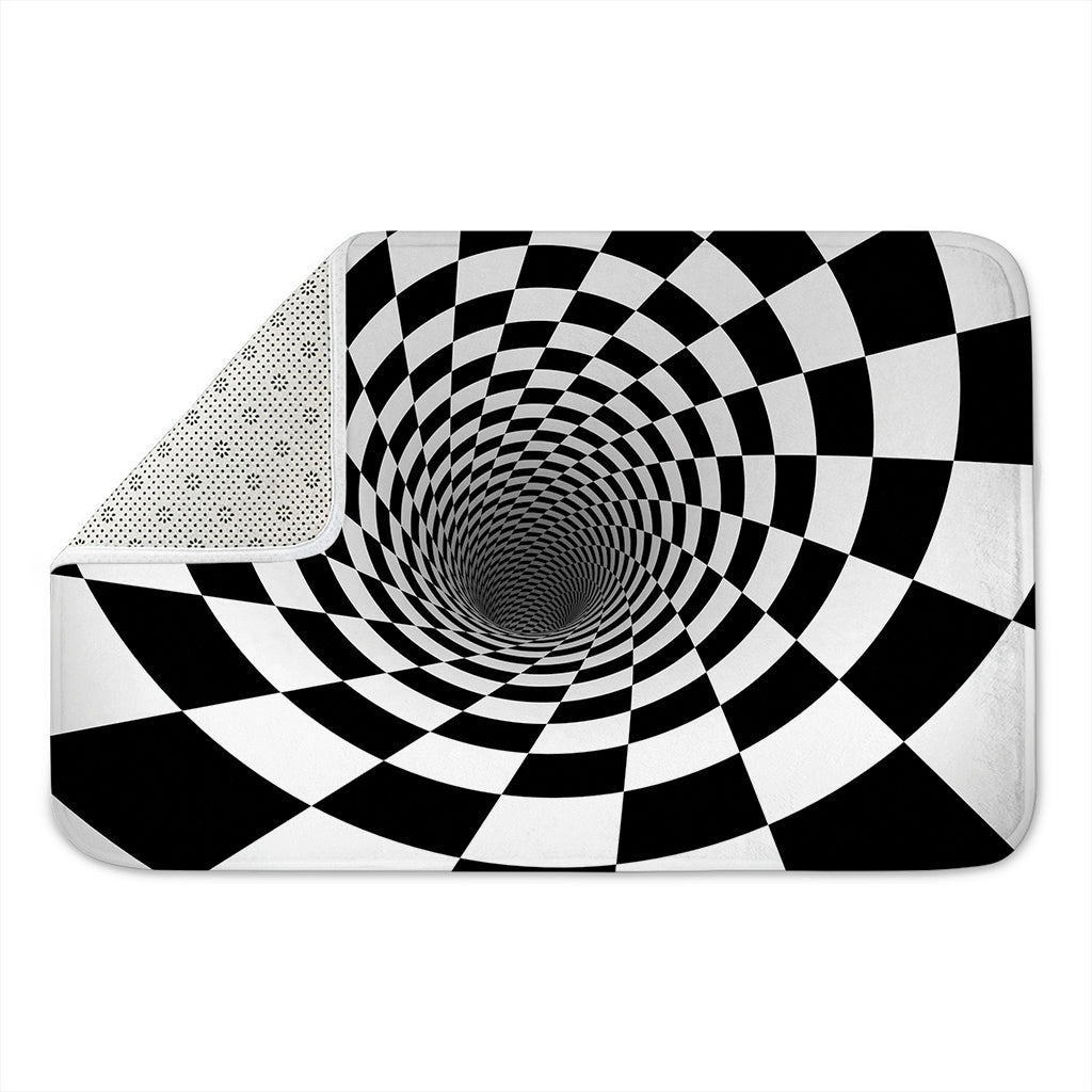 Black And White Hypnotic Illusion Print Indoor Door Mat