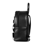 Black And White Hypnotic Illusion Print Leather Backpack