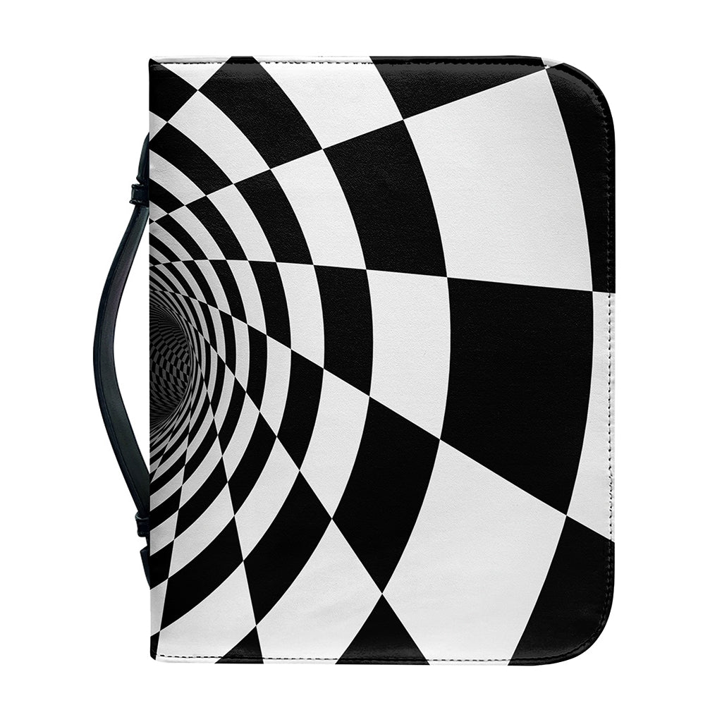 Black And White Hypnotic Illusion Print Leather Bible Cover