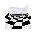 Black And White Hypnotic Illusion Print Leather Tissue Box Cover