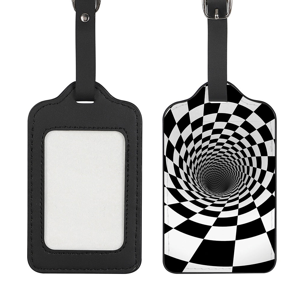 Black And White Hypnotic Illusion Print Luggage Tag