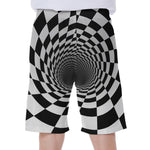 Black And White Hypnotic Illusion Print Men's Beach Shorts
