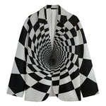 Black And White Hypnotic Illusion Print Men's Blazer