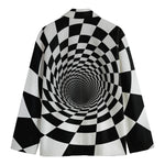 Black And White Hypnotic Illusion Print Men's Blazer