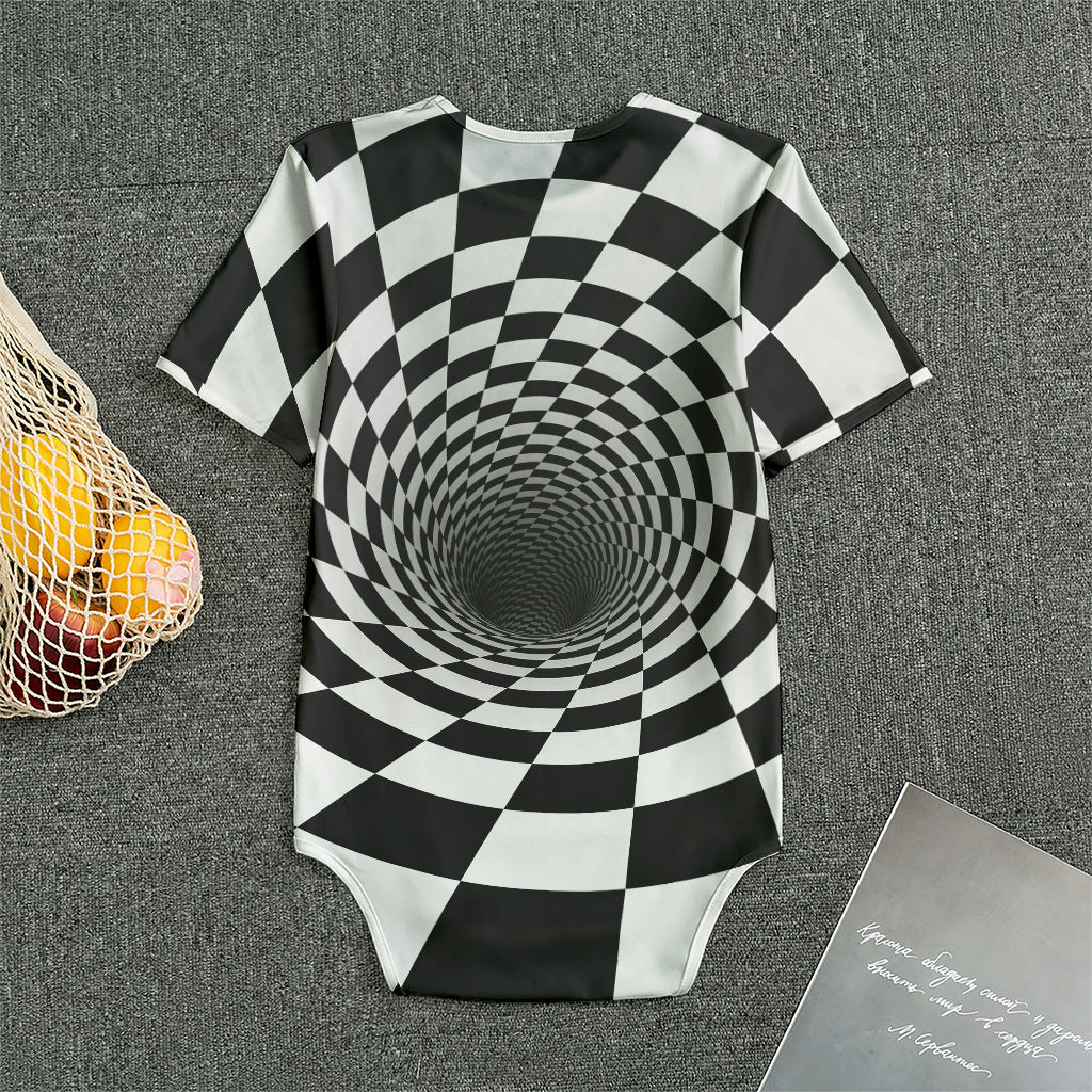 Black And White Hypnotic Illusion Print Men's Bodysuit
