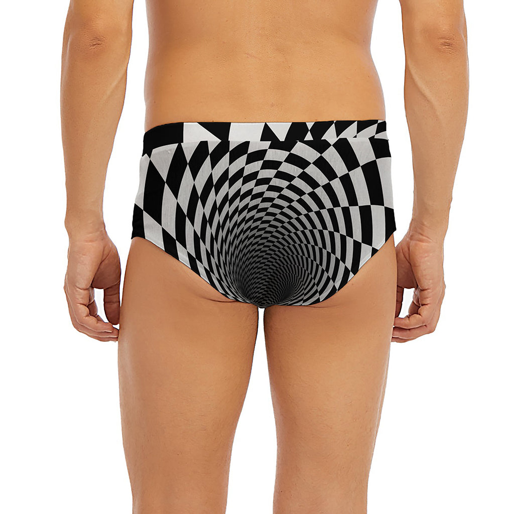 Black And White Hypnotic Illusion Print Men's Briefs