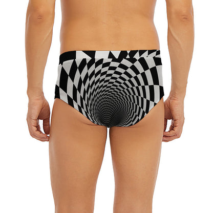 Black And White Hypnotic Illusion Print Men's Briefs