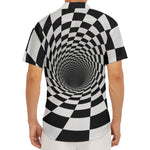 Black And White Hypnotic Illusion Print Men's Deep V-Neck Shirt