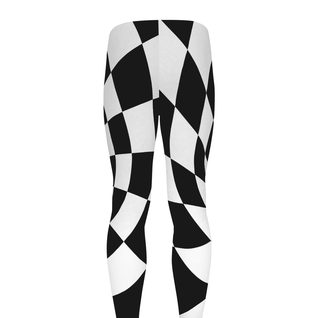 Black And White Hypnotic Illusion Print Men's leggings
