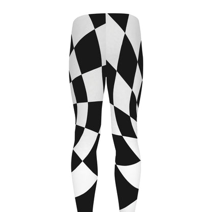 Black And White Hypnotic Illusion Print Men's leggings