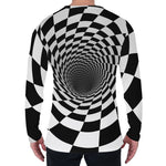 Black And White Hypnotic Illusion Print Men's Long Sleeve T-Shirt
