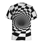 Black And White Hypnotic Illusion Print Men's Sports T-Shirt