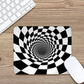 Black And White Hypnotic Illusion Print Mouse Pad