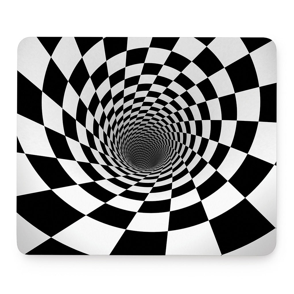 Black And White Hypnotic Illusion Print Mouse Pad