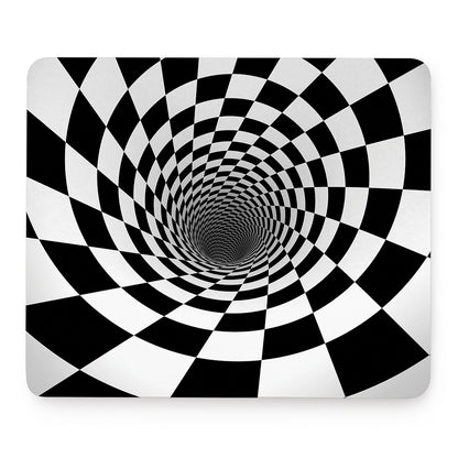 Black And White Hypnotic Illusion Print Mouse Pad