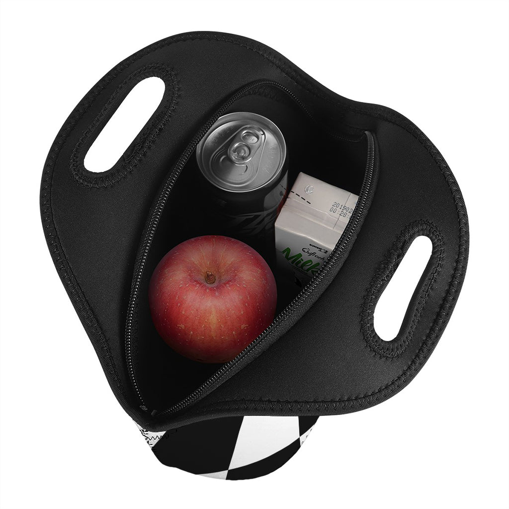 Black And White Hypnotic Illusion Print Neoprene Lunch Bag