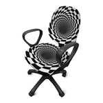 Black And White Hypnotic Illusion Print Office Chair Cover