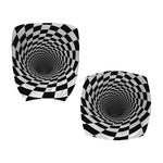 Black And White Hypnotic Illusion Print Office Chair Cover