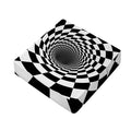Black And White Hypnotic Illusion Print Outdoor Seat Cushion Cover
