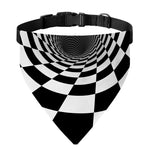 Black And White Hypnotic Illusion Print Over The Collar Dog Bandana