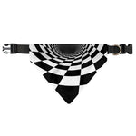 Black And White Hypnotic Illusion Print Over The Collar Dog Bandana