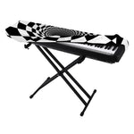 Black And White Hypnotic Illusion Print Piano Keyboard Cover