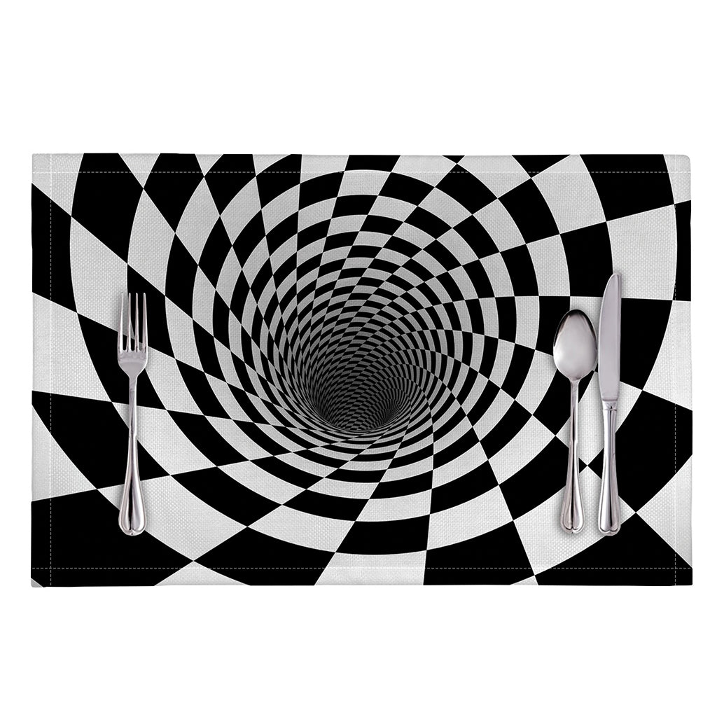 Black And White Hypnotic Illusion Print Placemat