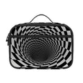 Black And White Hypnotic Illusion Print Portable Lunch Bag
