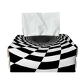 Black And White Hypnotic Illusion Print Rectangle Tissue Box Cover