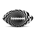 Black And White Hypnotic Illusion Print Rugby Ball