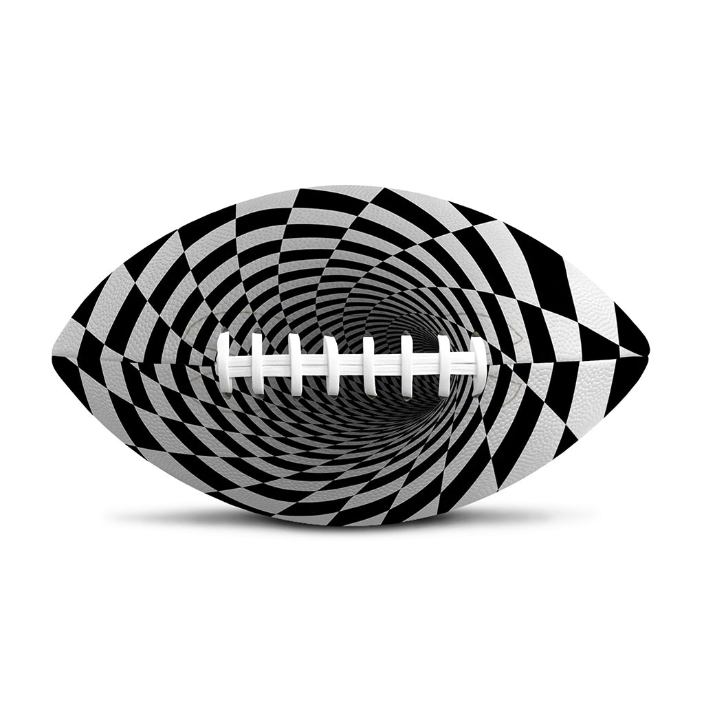 Black And White Hypnotic Illusion Print Rugby Ball