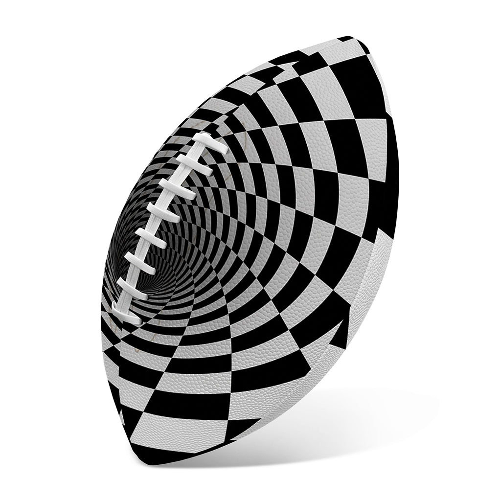 Black And White Hypnotic Illusion Print Rugby Ball