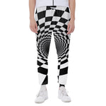 Black And White Hypnotic Illusion Print Scuba Joggers