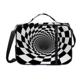 Black And White Hypnotic Illusion Print Shoulder Strap Bible Bag