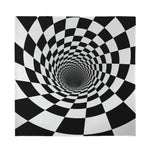 Black And White Hypnotic Illusion Print Silk Bandana