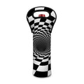 Black And White Hypnotic Illusion Print Single Neoprene Wine Tote