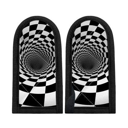 Black And White Hypnotic Illusion Print Skillet Handle Cover