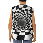Black And White Hypnotic Illusion Print Sleeveless Baseball Jersey
