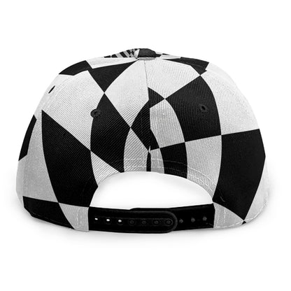 Black And White Hypnotic Illusion Print Snapback Cap