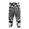 Black And White Hypnotic Illusion Print Sweatpants