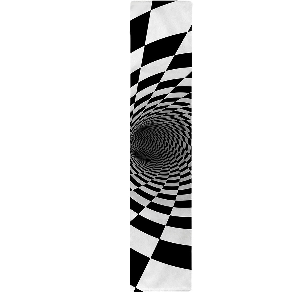 Black And White Hypnotic Illusion Print Table Runner