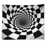 Black And White Hypnotic Illusion Print Tapestry