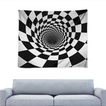 Black And White Hypnotic Illusion Print Tapestry