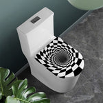 Black And White Hypnotic Illusion Print Toilet Lid Cover