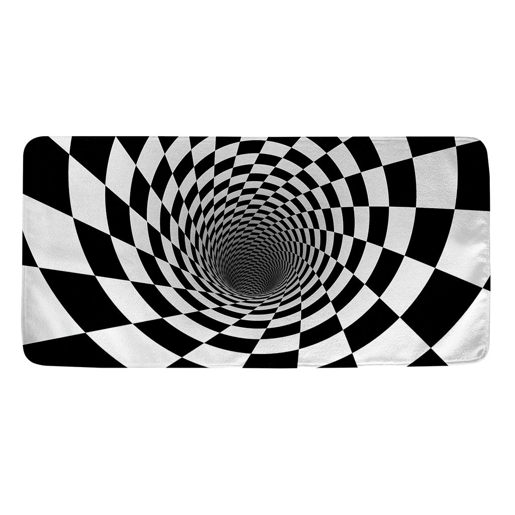 Black And White Hypnotic Illusion Print Towel