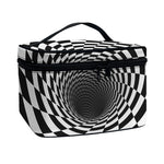 Black And White Hypnotic Illusion Print Travel Makeup Bag