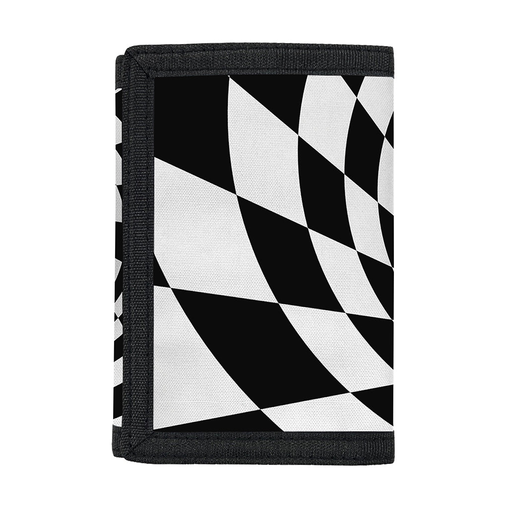 Black And White Hypnotic Illusion Print Trifold Wallet