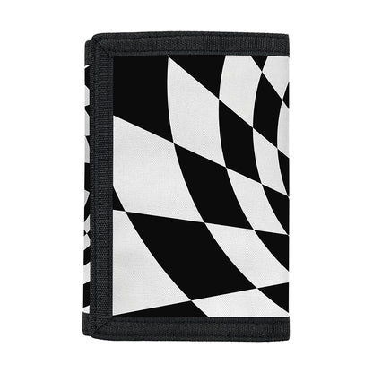 Black And White Hypnotic Illusion Print Trifold Wallet