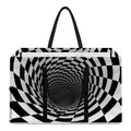 Black And White Hypnotic Illusion Print Utility Tote Bag