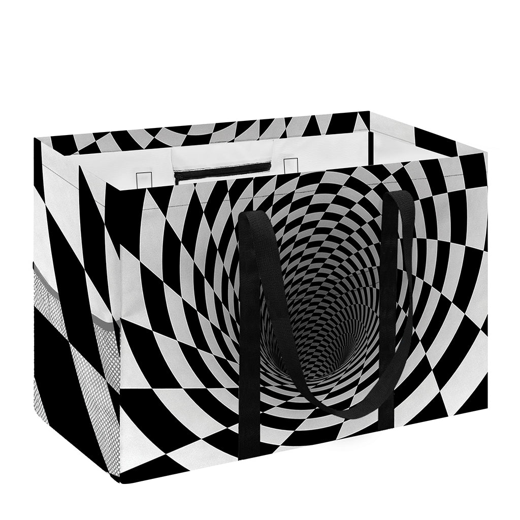 Black And White Hypnotic Illusion Print Utility Tote Bag
